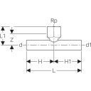 T-stykke Fz 22 x 1/2" x 22 mm M/N Mapress