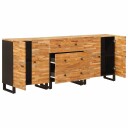 vidaXL Serviesskap 3 pcs Brun 60 x 33 x 75 cm Massiv mango tre