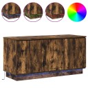 TV skap med LED Røkt eik 100 x 38 x 49 cm Konstruert tre