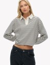 Superdry Ath Ess Cropped Stripe Rugby   White   16