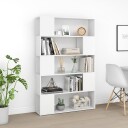 vidaXL Bokhylle/romdeler hvit 100x24x155 cm sponplate