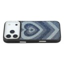 iPhone 17 Pro Jaucase magnetisk hybrid deksel med hjertemønster   svart