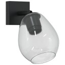  Takspot Svart 13 X 26cm Glass Og Metall