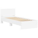 vidaXL Sengeramme med hodegavl hvit 90x190 cm konstruert tre 8721012240025