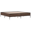 Sengeramme brun eik 200x200 cm konstruert tre og metall 8721102609718