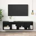  Vegghengt TV skap Svart eik 37 x 37 x 142.5 cm Konstruert tre