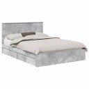 Seng med Oppbevaring Betonggrå 135 x 190 cm Konstruert tre