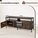 TV stativ for 65" TV rustikk brun 2 skap 4 hyller