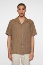 J. Lindeberg Elio Linen Melange Shirt - Brown - M