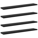  Bokhyllebrett 4 pcs Svart 60 x 10 x 1.5 cm Konstruert tre