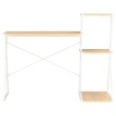 vidaXL Skrivebord med hylle hvit og eik 116x50x93 cm