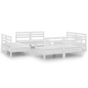 vidaXL Hagesofagruppe 8 deler hvit heltre furu