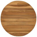 vidaXL Bordplate Ø 40 x 3,5 Rund Massivt Teaktre Naturlig