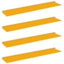 vidaXL Flytende hylle 4 pcs Sennepsgul 100 x 18 x 2,5 cm Stål