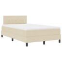  Box Spring Seng med Madras & LED Krem 120x200 cm Stoff