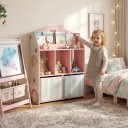 Barnebokhylle med 2 stoffskuffer – Pink Fox Design
