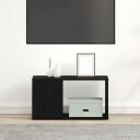  TV benk svart eik 60x24x32 cm konstruert tre