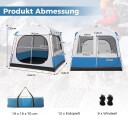 Northix telt 5 personers campingtelt Vanntett nettingvinduer enkel oppsett