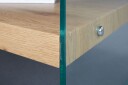Aldreda Sofabord 110 cm med Oppbevaringshylle - Glass/Natur/Brun