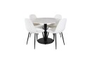 Venture Home Estelle Spisegruppe 106 cm Rund med 4 Polar Stoler Sort