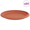 vidaXL Rundt Blomsterbrett 24 stk. Klinker Rød Ø 17,5 x 2 cm Plast