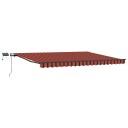 Manuell Uttrekkbar Markise med LED Oransje og Brun 400x300 cm