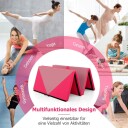 Sammenleggbar myk gulvmatte Bærbar gymnastikkmatte Yogamatte 240 x 117 x 5 cm Rosa