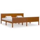 vidaXL Sengeramme honningbrun heltre furu 200x200 cm
