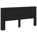  Hodegavl med hylle Svart 200 x 16,5 x 103,5 cm Konstruert tre