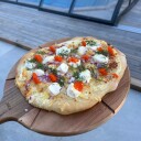 Dorre Sade pizzasett pizzahjul skjærefjøl skjærebrett Ø 32 cm Akasie