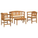 vidaXL Hage Rose Loungew Set med pute 4 pcs Solid akasietre