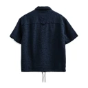 Anerkjendt Akotto Seersucker Ss Overshirt   Navy   M
