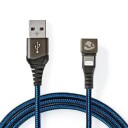 Nedis Flettet USB-Kabel Lightning 1m for Apple Enheter med 180° Kontakt