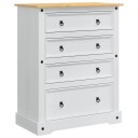vidaXL Oppbevaringskister Corona Hvit 92 x 48 x 114 cm Massiv furu