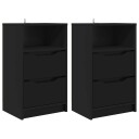  Nattbord med skuff 2 pcs Svart 40 x 30 x 467 cm Konstruert tre
