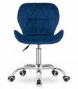 Velvet Swivel Kontorstol bred ryggstøtte marineblå