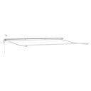  Elektrisk markisedukke med LED Hvit 4 x 2 m Aluminium