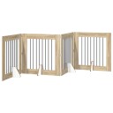 Vidaxl Foldbar Hundegitter Med Stativer 4 Stk. Sonoma Eik 321 cm