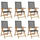  Lenestoler for hage 6 stk svart polyrotting og heltre 3214521