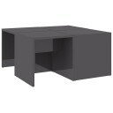 vidaXL Salongbord 4 stk høyglans grå 33x33x33 cm sponplate