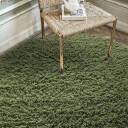 Rundt teppe   Fassale Hand Woven Wool Shaggy mosegrønn Størrelse: Ø 200 cm