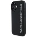 Karl Lagerfeld iPhone 16 Mobildeksel HC 3D Gummiert med Glitter - Svart