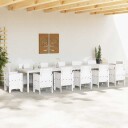  Hagebord Hvit 400x100x73 cm Poly Rattan