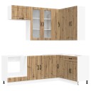 vidaXL Kjøkken enhet LUCCA 8 pcs Artisan eik Konstruert tre