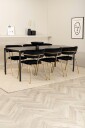 Venture Home   Spisegruppe Pelle med 6 Arrow spisestoler   Svart