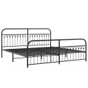  Sengeramme i metall med hode- og fotgavl svart 193x203 cm 8721102645136