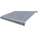 vidaXL Manuell Markise 3 x 2,5 m Blå og hvit stripe 100% Polyester