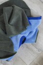 Mette Ditmer Soft håndkle 50x90 cm Dark olive-light blue