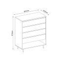 Kommode HOME4YOU Herta 80x40x97 cm   hvit/lyst tre
