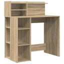  Bord med Oppbevaring Sonoma Eik 90x48x101.5 cm Konstruert Tre